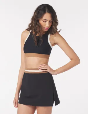 Socialite Skirt: Black Oatmilk/Almond Contrast