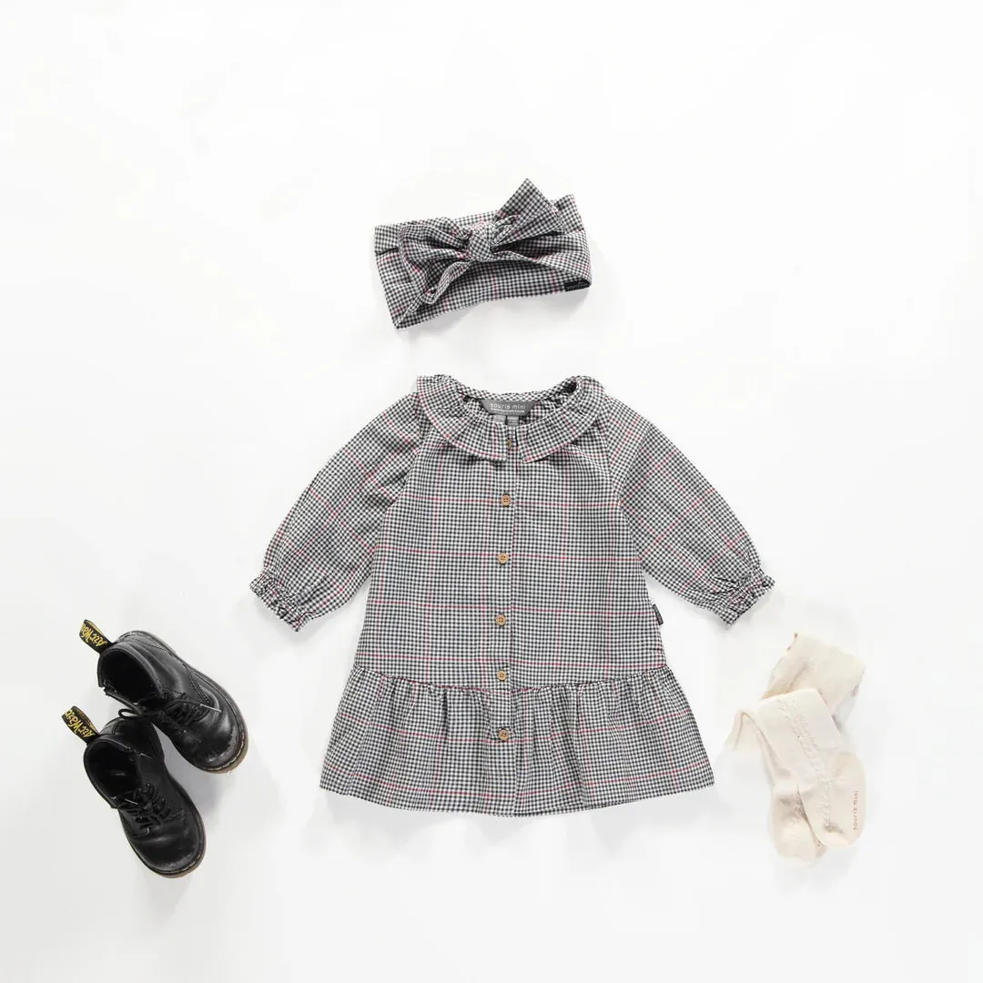 The Geraldine Micro Houndstooth Poplin Dress - BABY