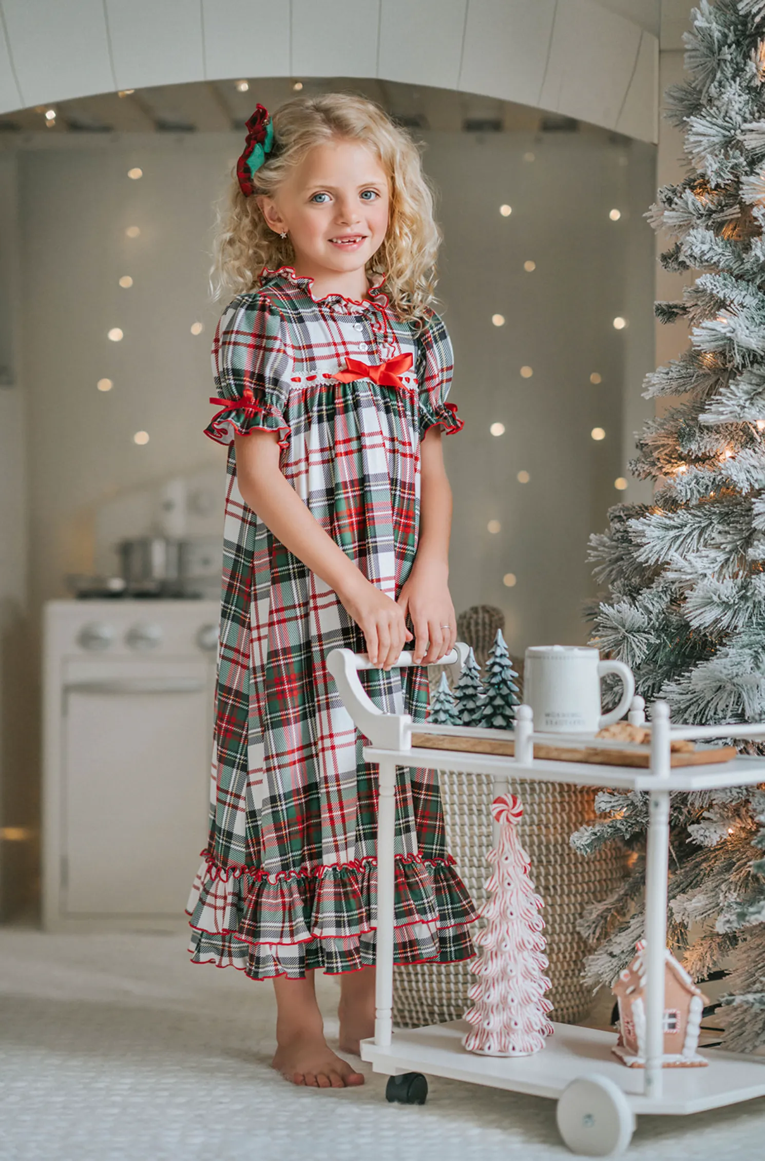 The Original Clara Nutcracker Gown in White Plaid