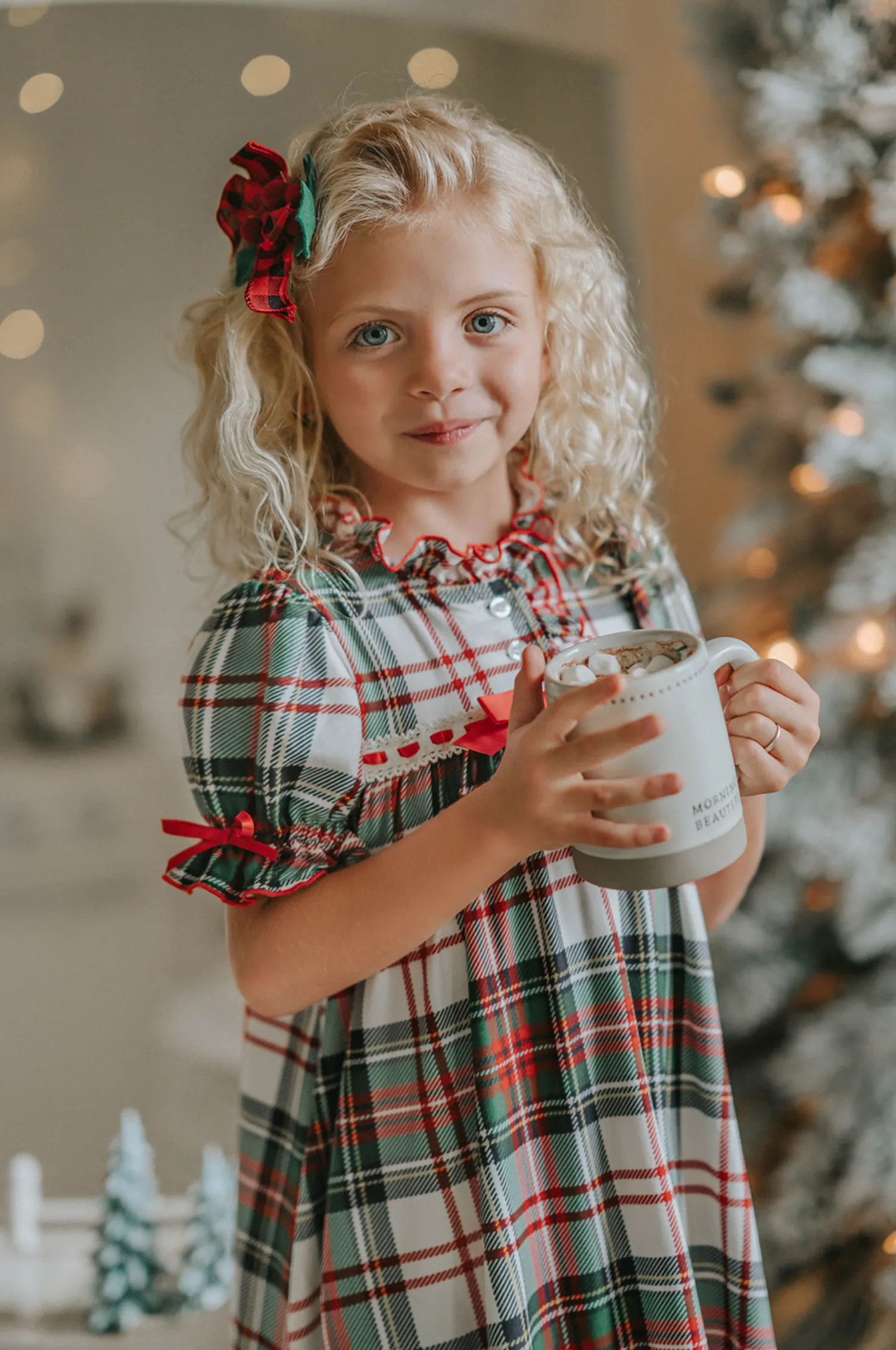 The Original Clara Nutcracker Gown in White Plaid