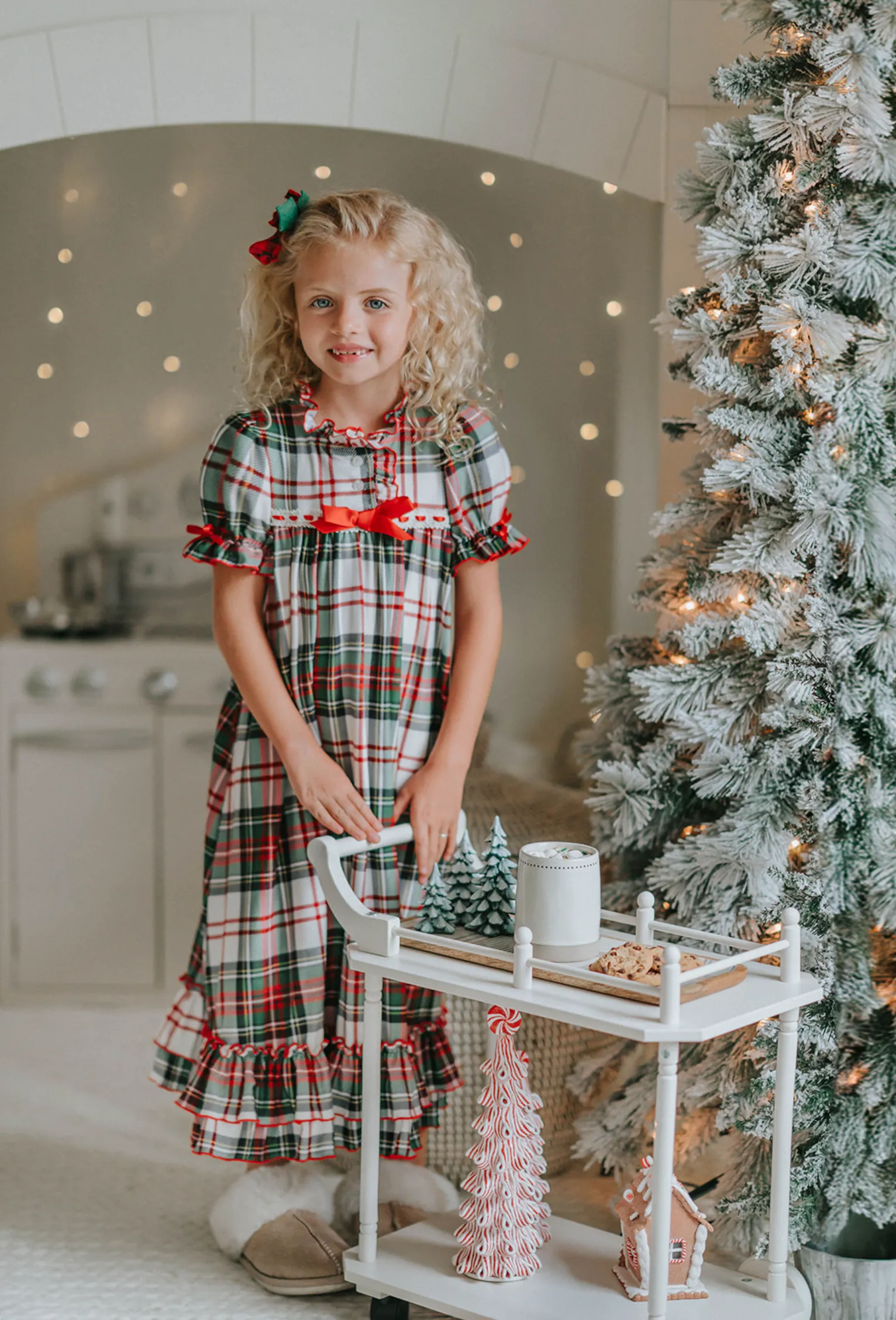 The Original Clara Nutcracker Gown in White Plaid