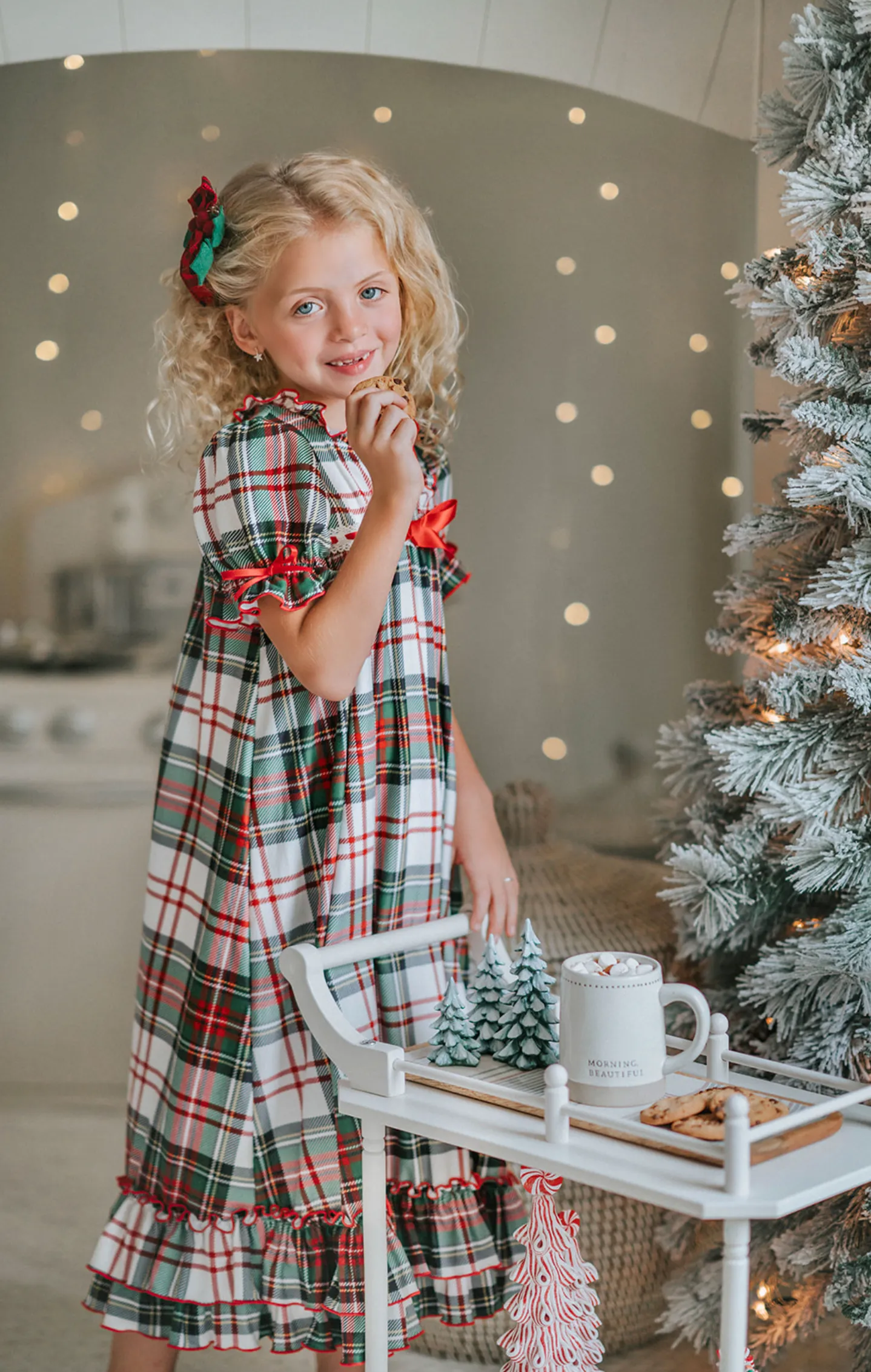 The Original Clara Nutcracker Gown in White Plaid