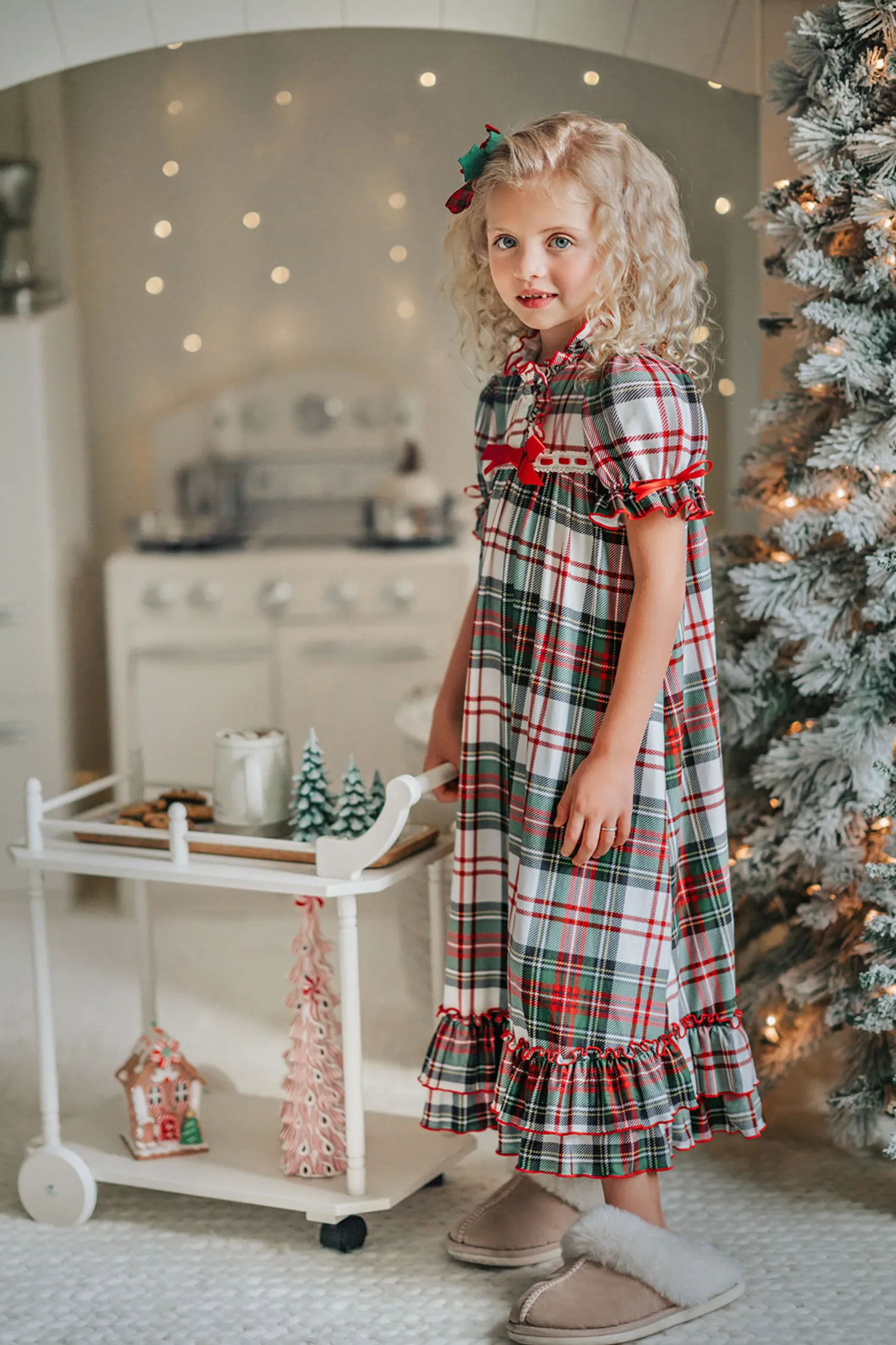 The Original Clara Nutcracker Gown in White Plaid