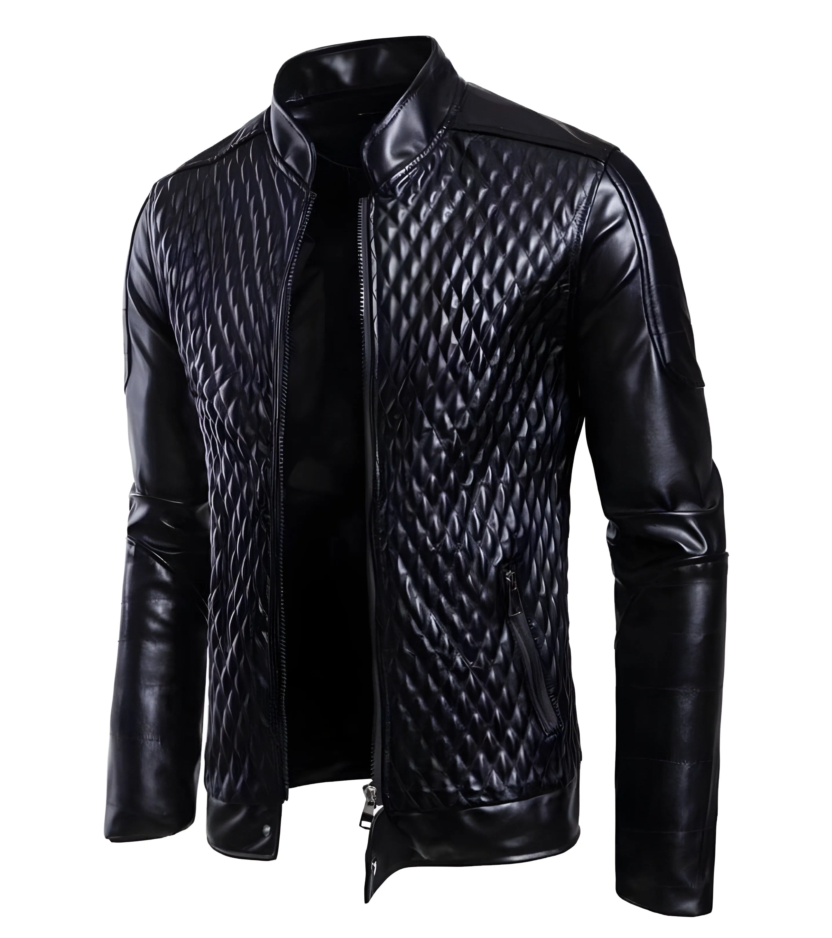 The Rico Faux Leather Moto Jacket - Black