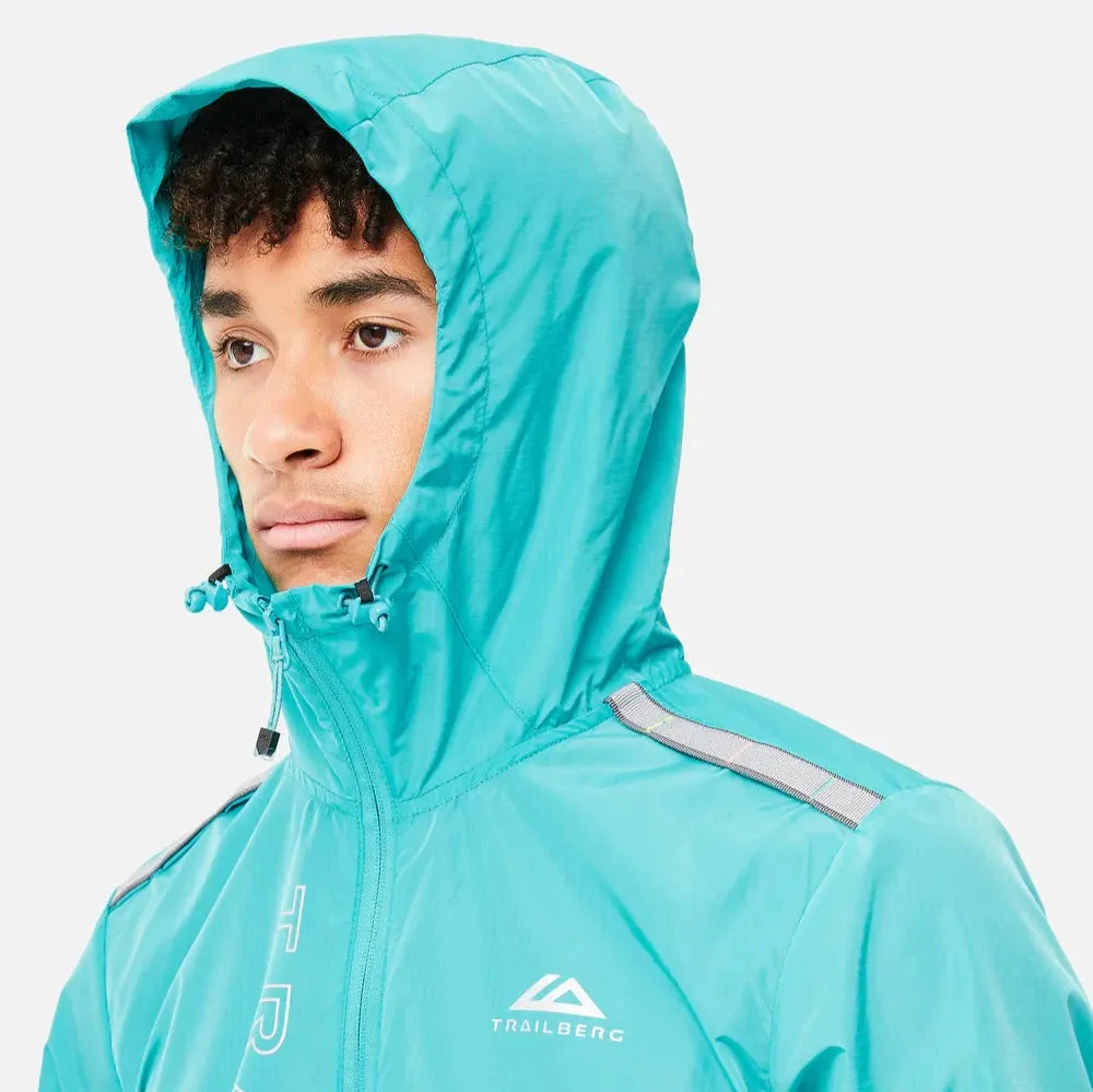 Trailberg Triathlon Windbreaker Jacket - Turquoise / Grey