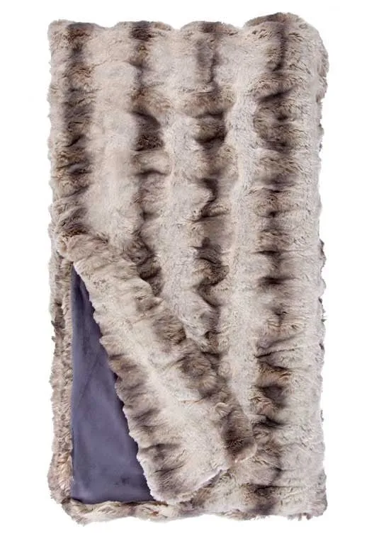 Truffle Chinchilla Couture Faux Fur Throw Blanket by Fabulous Furs