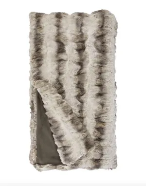 Truffle Chinchilla Couture Faux Fur Throw Blanket by Fabulous Furs