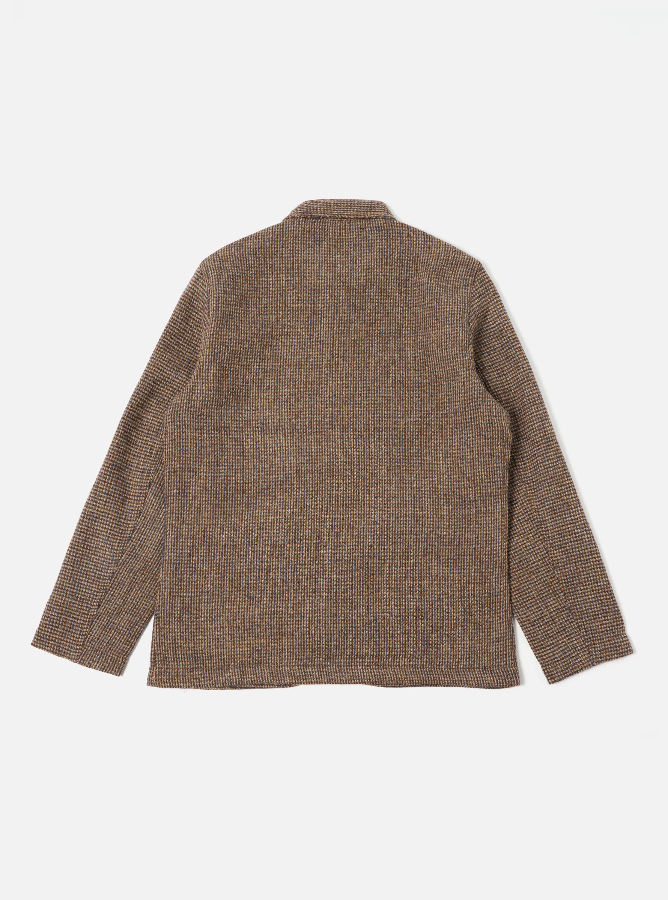 Universal Works Bakers Jacket in Brown Harris Tweed Plaid