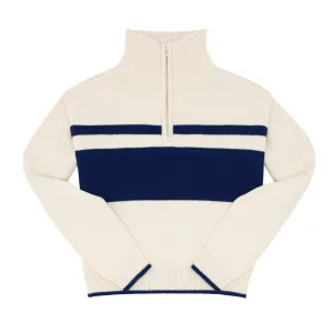 women's cream half zip sweater