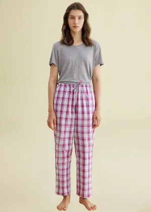 Women's Plaid Pajamas Pants Cotton Sleepwear with Pockets